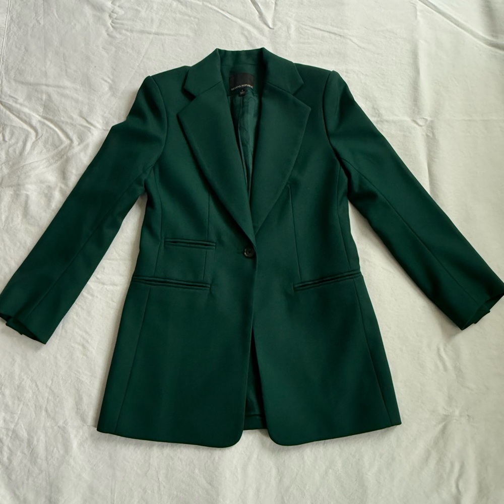 Banana Republic Emerald Green Wooli Blazer